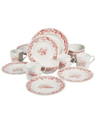 Martha Stewart Holiday Vines 16 Piece Dinnerware Set, Service for 4 - Macy's