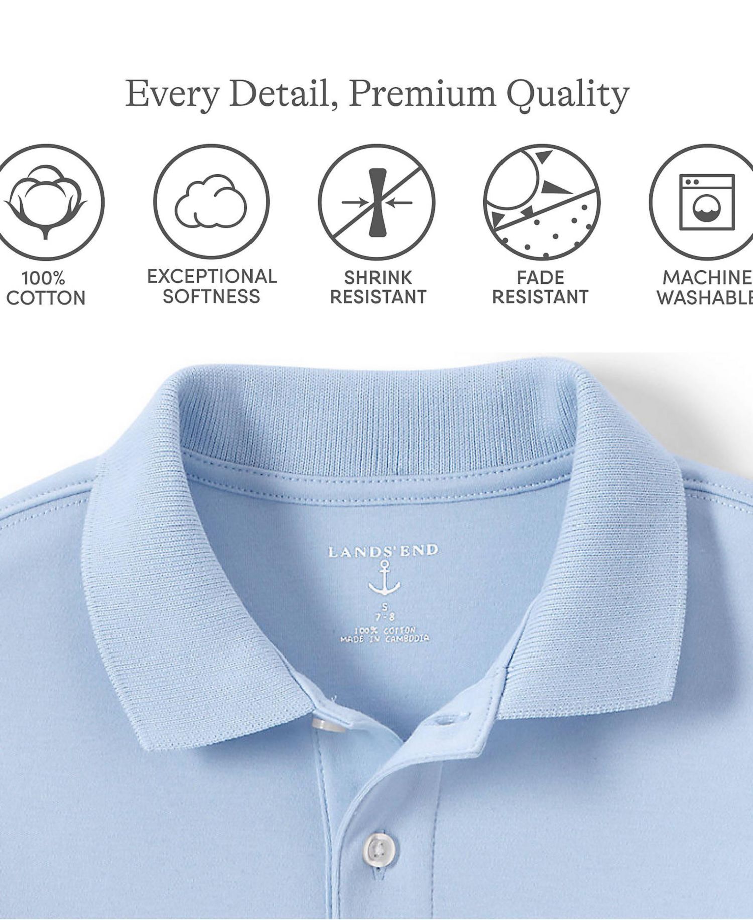 Big Boys Husky Short Sleeve Interlock Polo Shirt