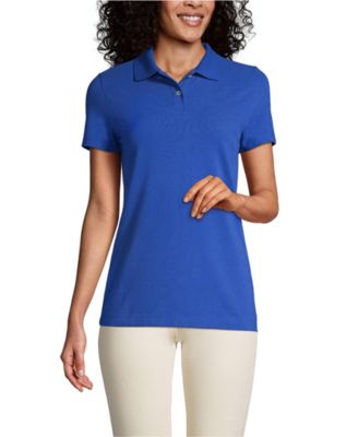 Women's Short Sleeve Basic Mesh Polo Shirt