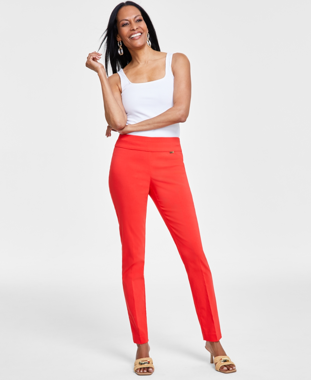 Shop Inc International Concepts Women's Tummy-control Mid-rise Skinny Pants, Regular, Long & Short Lengths, Created For Macy's In Tropical Punch