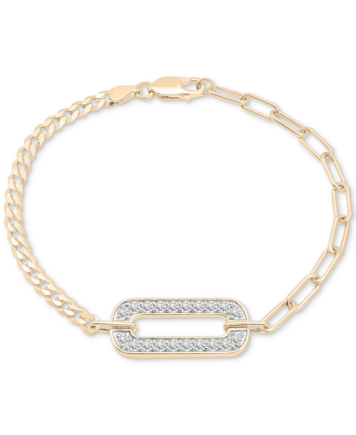 Shop Audrey By Aurate Diamond Link Two-chain Bracelet (3/4 Ct. T.w.) In Gold Vermeil, Created For Macy's