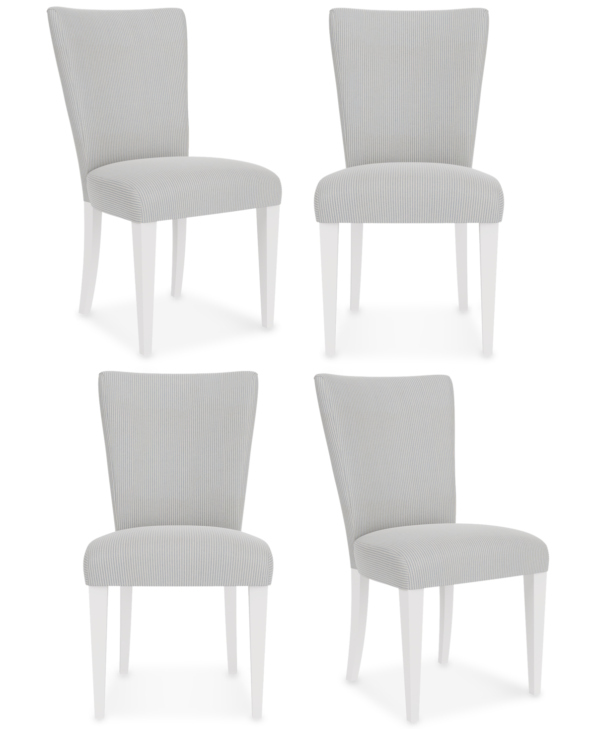 Shop Macy's Catriona 4 Pc. Upholstered Side Chair Set In Grey