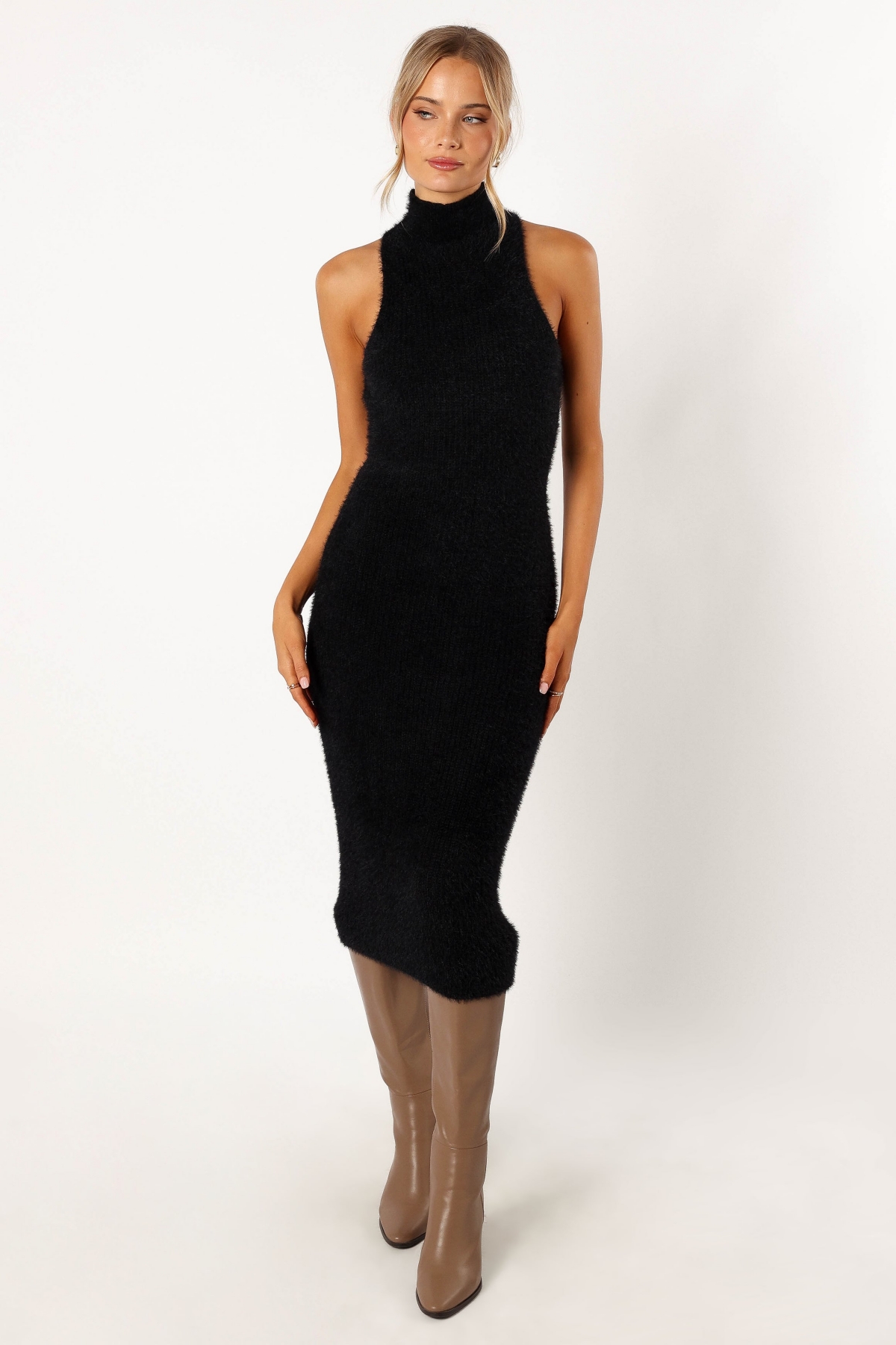 Women's Sunni Turtleneck Midi Dress - Black