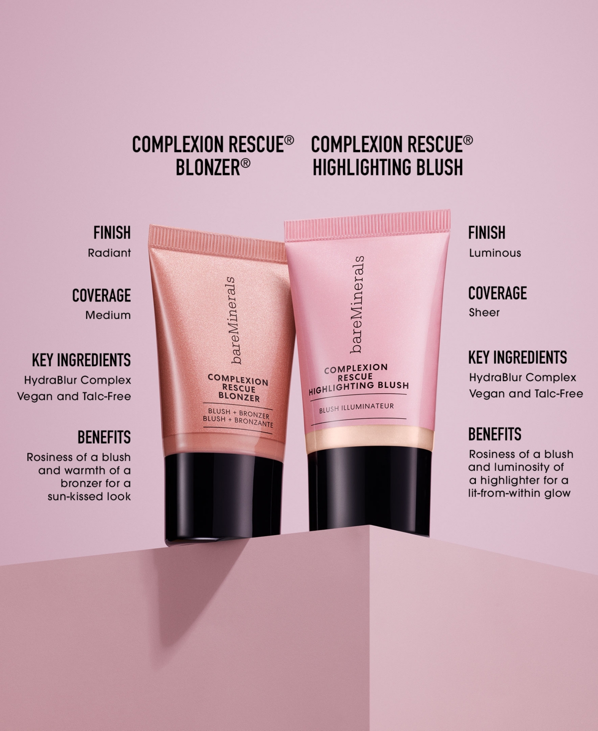 Bareminerals Complexion Rescue Liquid Highlighting Blush, 0.5 Oz. In Mauve Glow