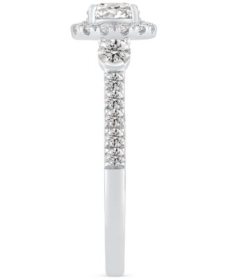 Diamond Halo Engagement Ring (1 ct. t.w.) in 14k White Gold