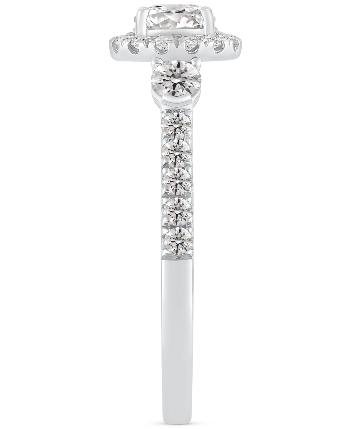 Macy's Diamond Halo Engagement Ring (1 Ct. T.w.) In 14k White Gold In White Gold