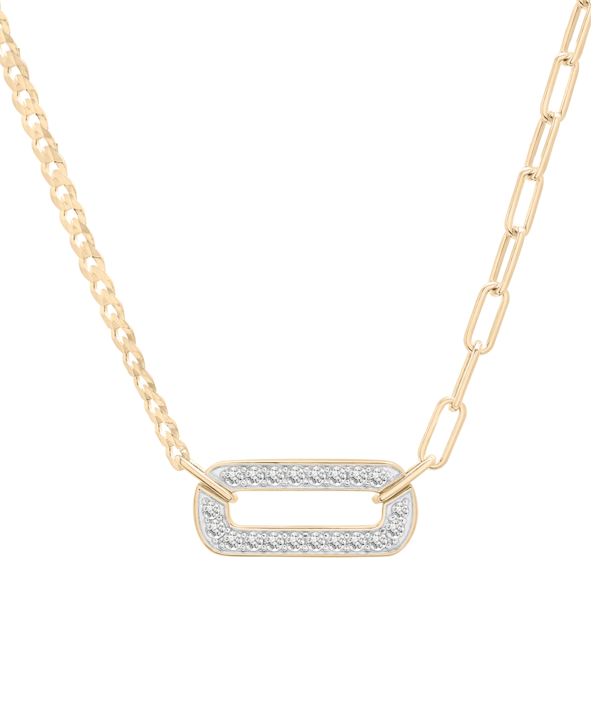 Diamond Two-Chain Link 18" Pendant Necklace (3/4 ct. t.w.) in Gold Vermeil, Created for Macy's - Gold Vermeil