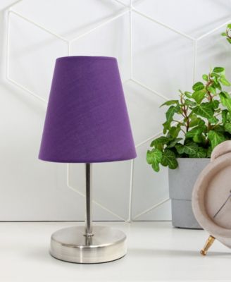 Nauru 10.5" Traditional Petite Metal Stick Bedside Table Desk Lamp with Fabric Empire Shade