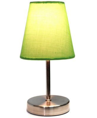 Nauru 10.5" Traditional Petite Metal Stick Bedside Table Desk Lamp with Fabric Empire Shade