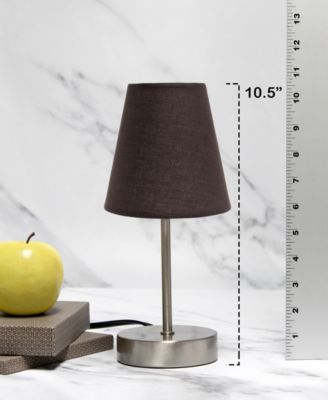 Nauru 10.5" Traditional Petite Metal Stick Bedside Table Desk Lamp with Fabric Empire Shade