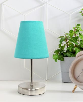 Nauru 10.5" Traditional Petite Metal Stick Bedside Table Desk Lamp with Fabric Empire Shade
