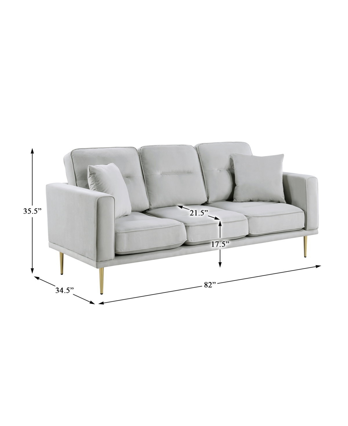 Shop Homelegance White Label Carson 82" Sofa In Gray