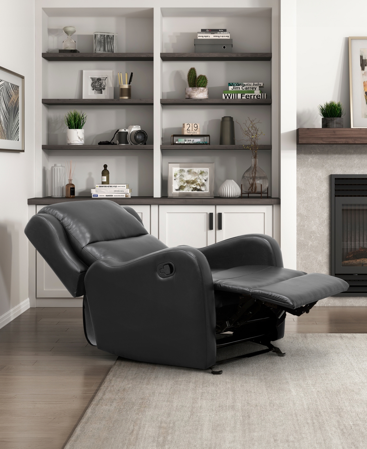 HOMELEGANCE WHITE LABEL CYNTHIA 30" GLIDER MANUAL RECLINER 