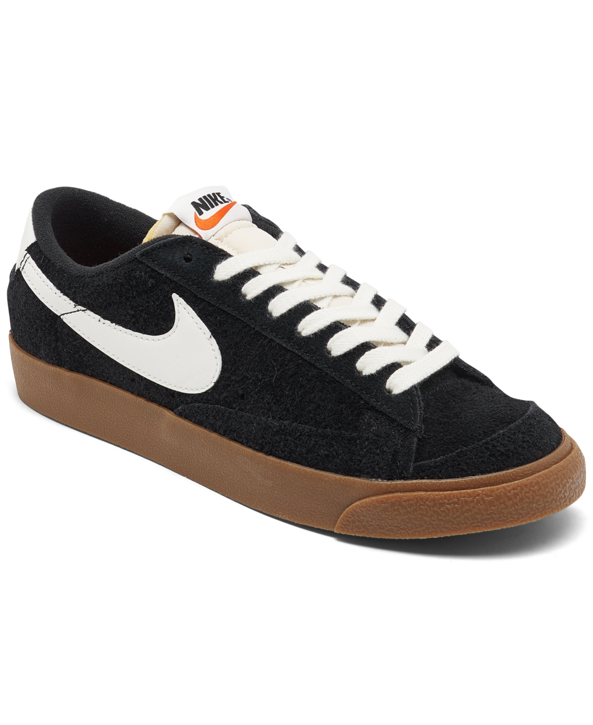 Nike Women's Blazer Low '77 Vintage Suede Casual Sneakers From Finish Line In Black,sail