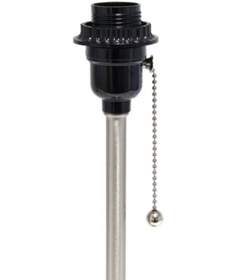 Oslo 19.5" Contemporary Bedside Standard Metal Table Desk Lamp with White Drum Fabric Shade