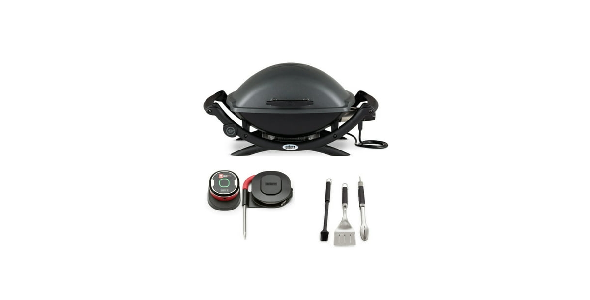 Weber Q 2400 Electric Grill with Thermometer and Tool Set - Black