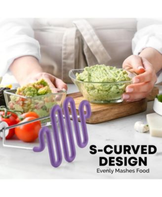 Non-Scratch Potato Masher Kitchen Tool - Durable Stainless Steel Mashed Potatoes Masher