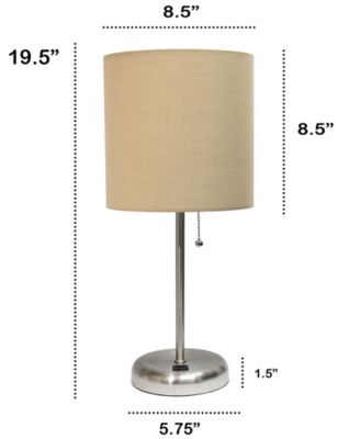 Oslo 19.5" Contemporary Bedside USB Port Feature Standard Metal Table Desk Lamp 