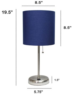 Oslo 19.5" Contemporary Bedside USB Port Feature Standard Metal Table Desk Lamp 