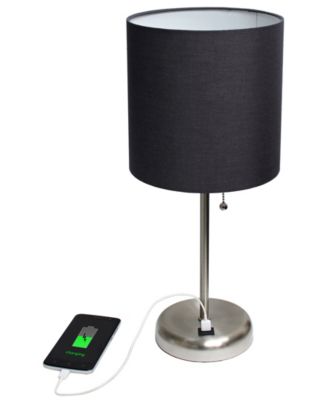 Oslo 19.5" Contemporary Bedside USB Port Feature Standard Metal Table Desk Lamp 