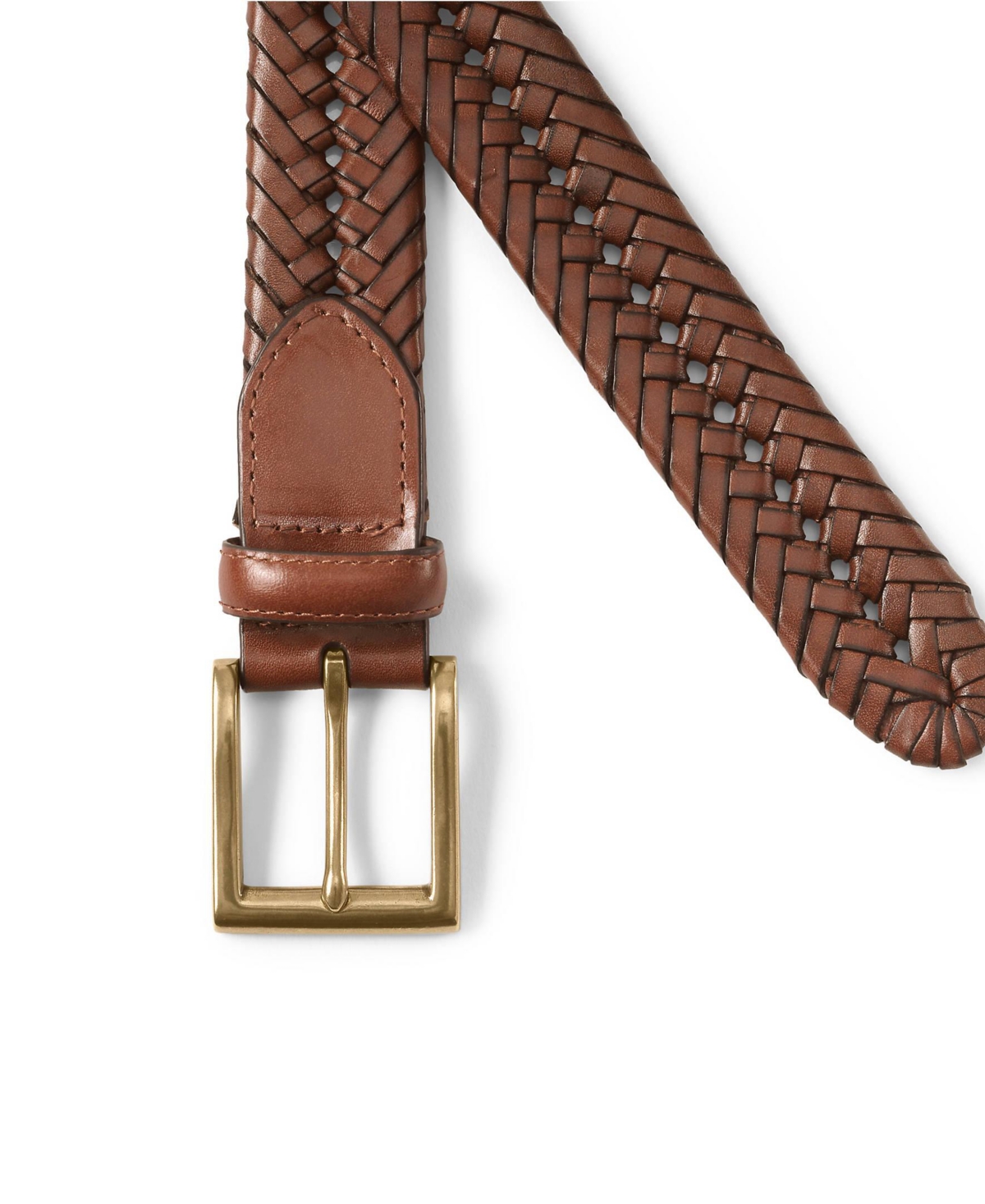 Lands' End Big & Tall Leather Braid Belt