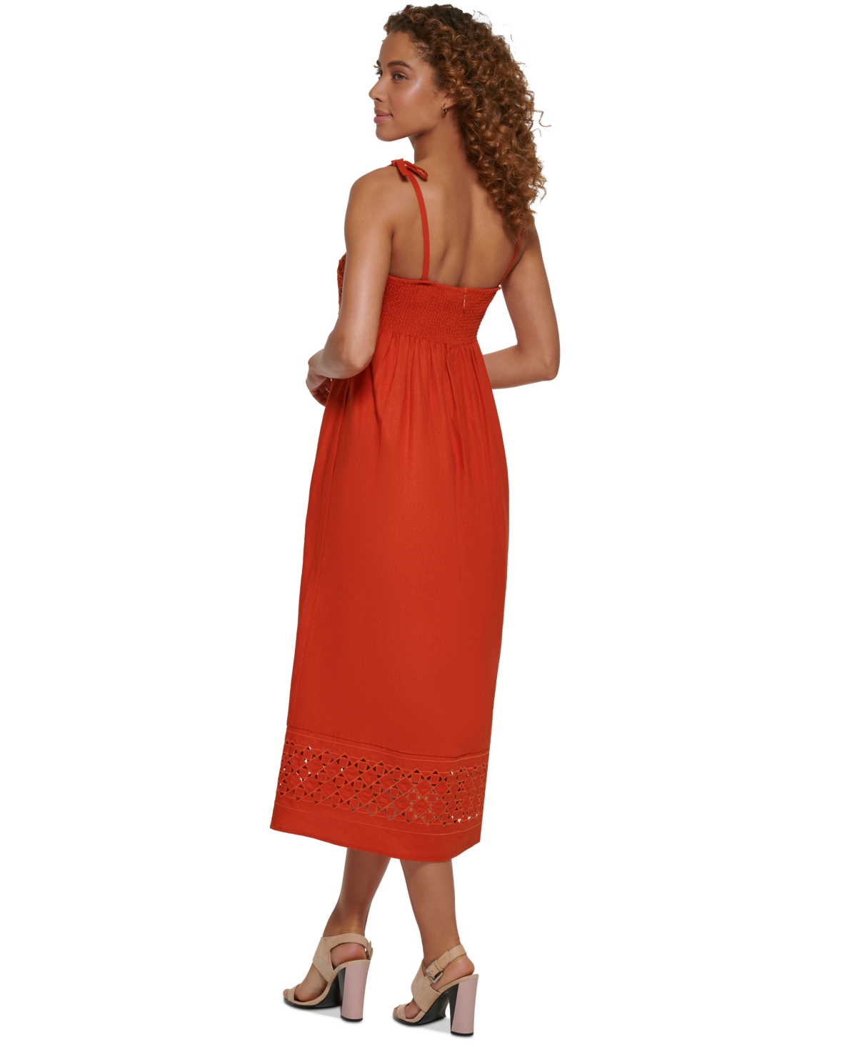Shop Calvin Klein Women's Linen-blend A-line Dress In Clay