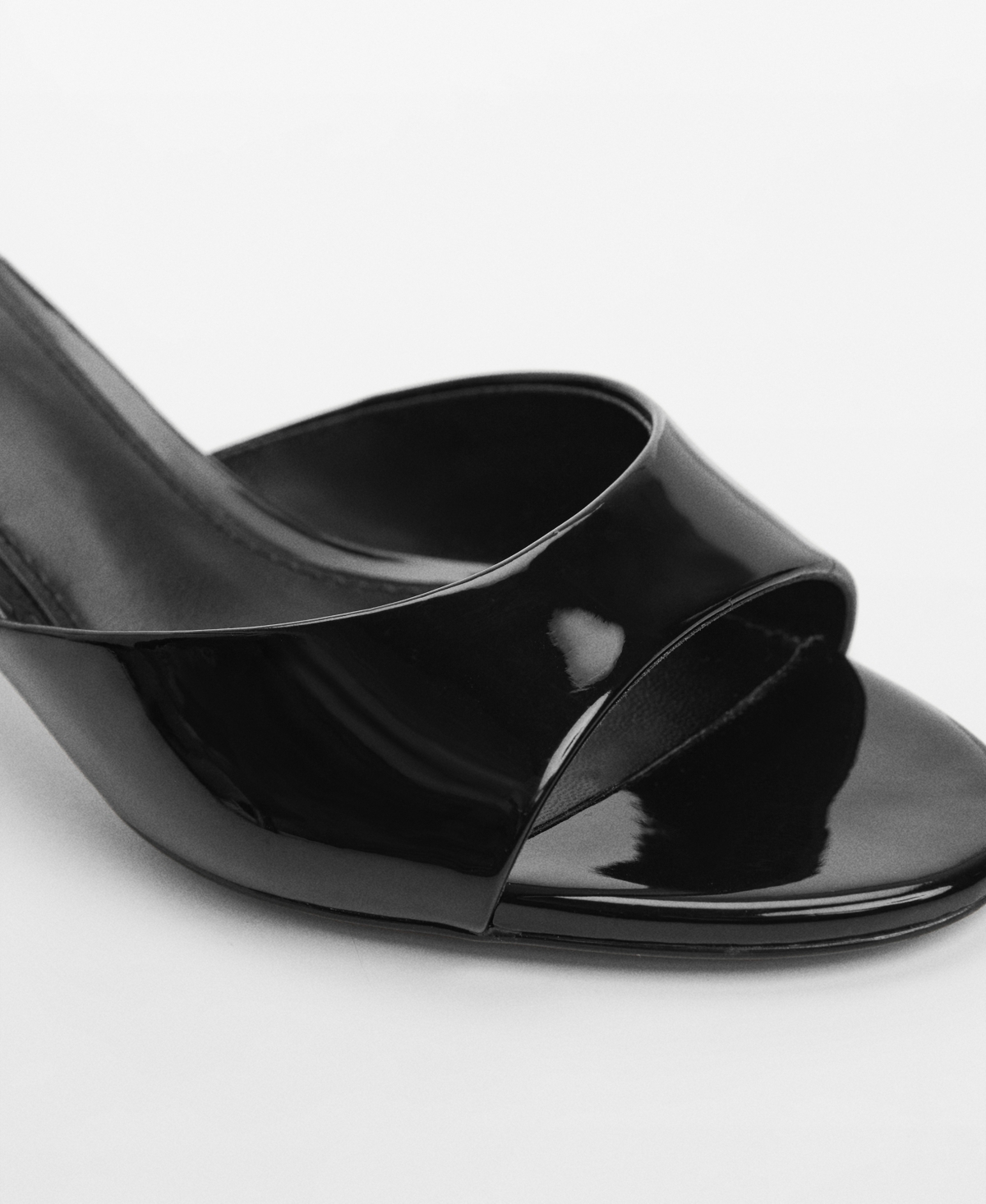 Shop Mango Women's Patent Leather Effect Heeled Sandals In Medium Bro