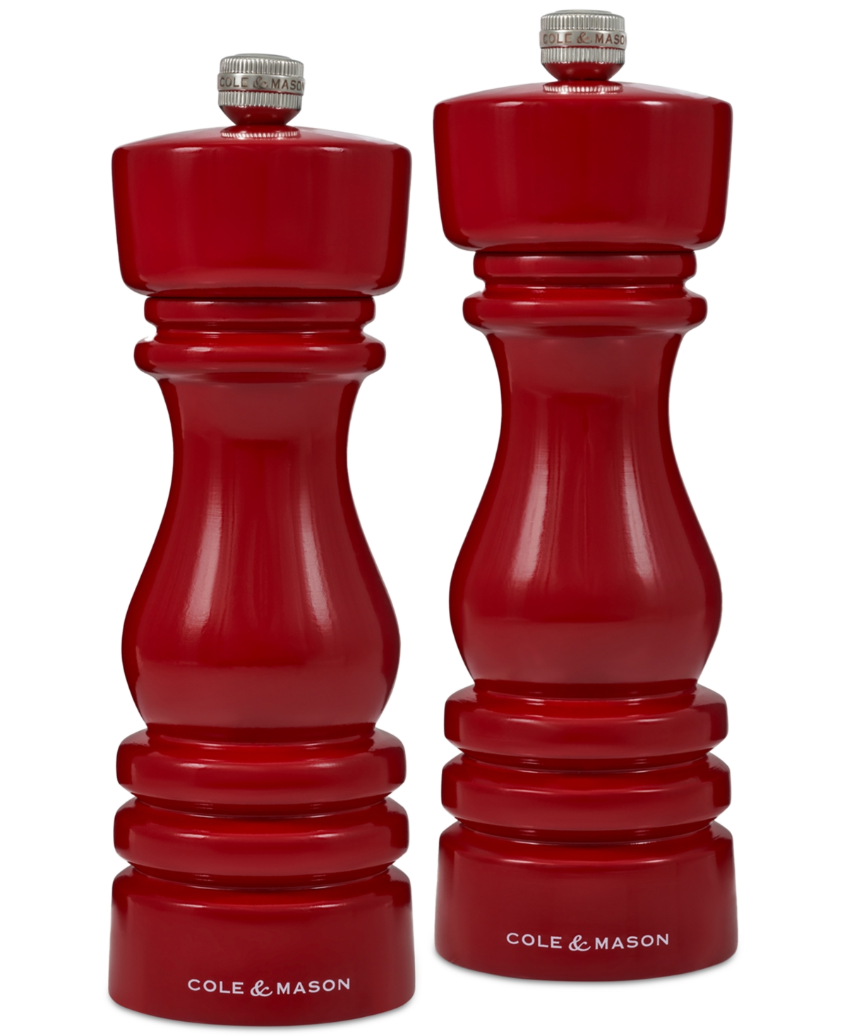 Cole & Mason Cole Mason London 7" Wooden Salt & Pepper Mill Gift Set In Red
