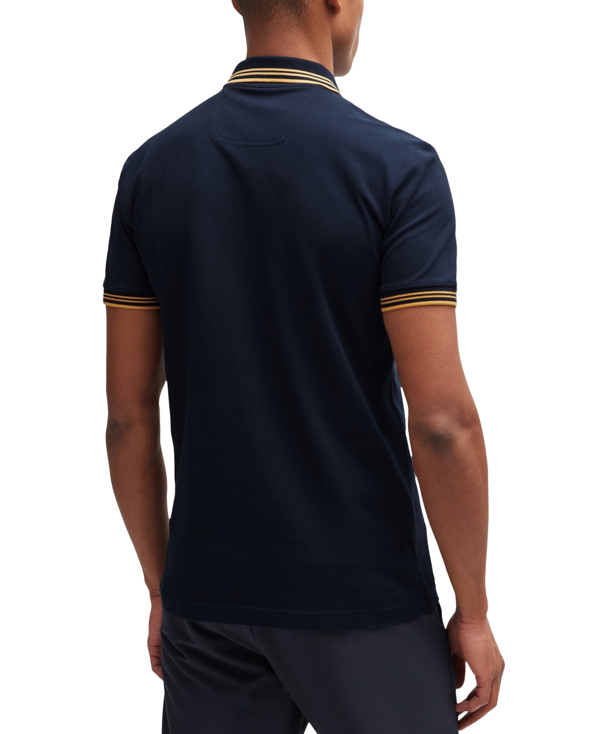 Hugo Boss Paul Mens Short Sleeve Polo Shirt With Contrast Tipping Nos In Blue