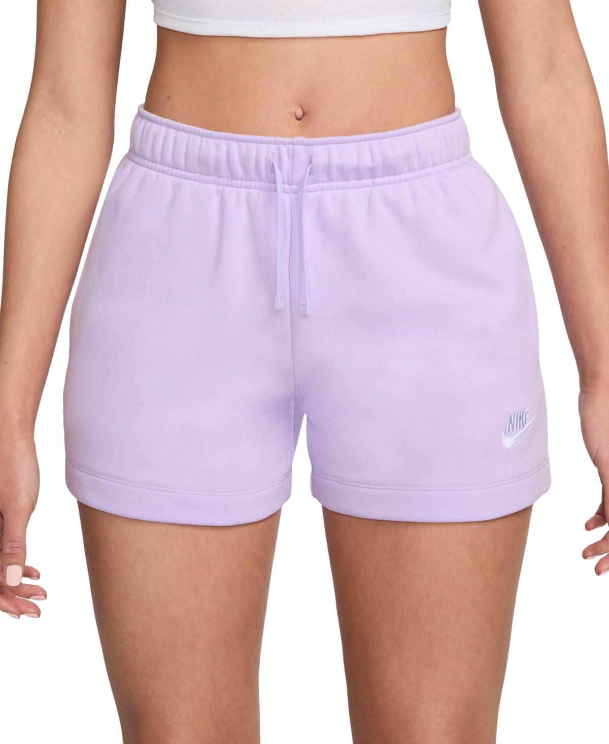 Shop Nike Women's Sportswear Club Fleece Mid-rise Shorts In Violet Mist