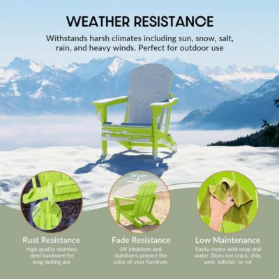 All-Weather Contoured Outdoor Poly Folding Adirondack Chair