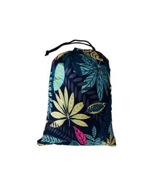 Portable Camping Hammock Cloth, Two Person Blue Leaf Print