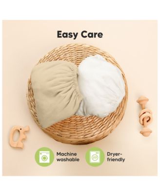 2-Pack Mini Crib Sheets, Pack and Play Sheets Fitted, Pack N Play Sheets, Organic Fitted Crib Sheet Cover