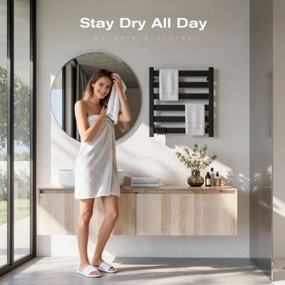 Bathroom Wall Cabinet with Towel Bar and Adjustable Shelf