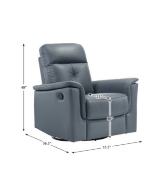 White Label Emillia 36" Leather Swivel Glider Reclining Chair