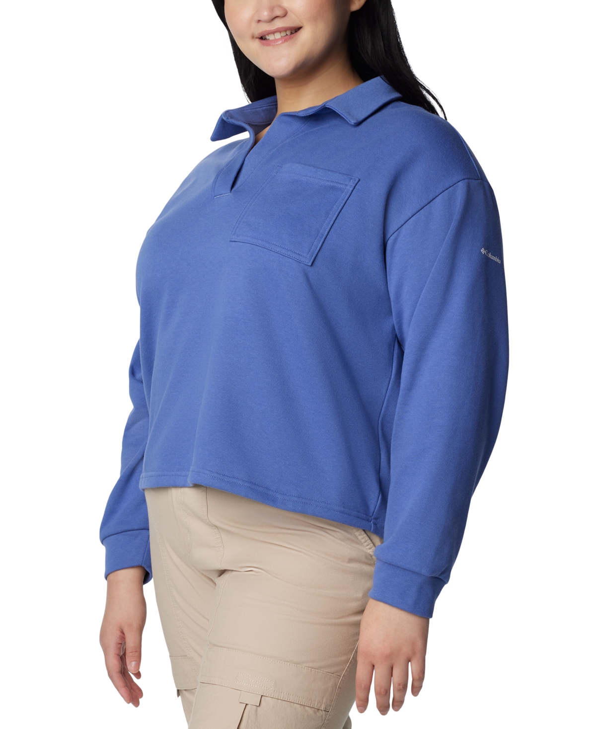 Columbia Plus Size Trek Collared Long-Sleeve Top, Created for Macy's