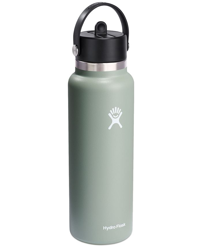 Hydro Flask 40-Oz Wide-Mouth Flex Straw Stainless Steel Bottle - Macy's