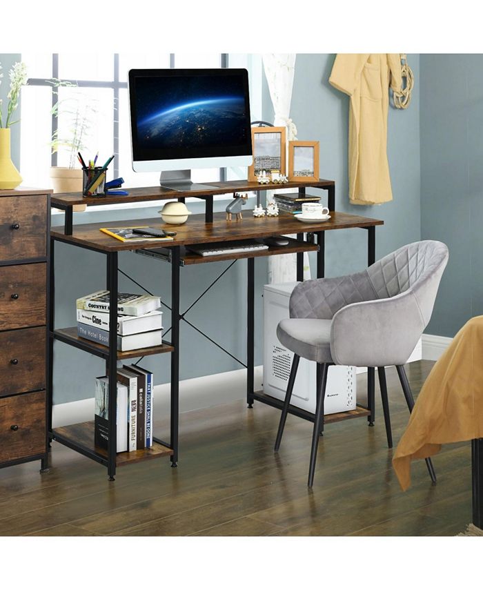 Slickblue 47 Inches Computer Desk Writing Study Table with Keyboard