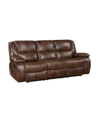 White Label Ouray 87" Leather Double Reclining Sofa