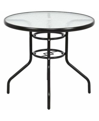 Patio Round Table Steel Frame Dining Table