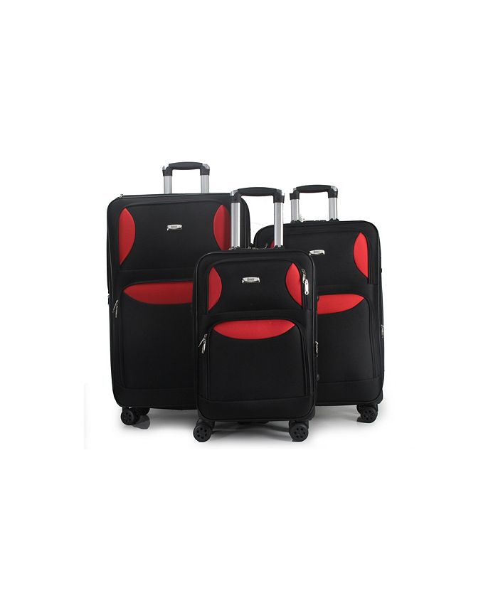 Mirage Luggage Zoe Soft Shell Lightweight Expandable 360 Dual Spinning Wheels Combo Lock 3 Piece
