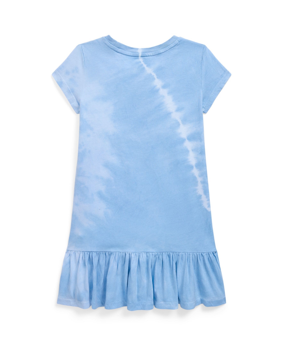 Shop Polo Ralph Lauren Toddler And Little Girls Tie-dye Polo Bear Cotton T-shirt Dress In Carolina Blue Tie Dye