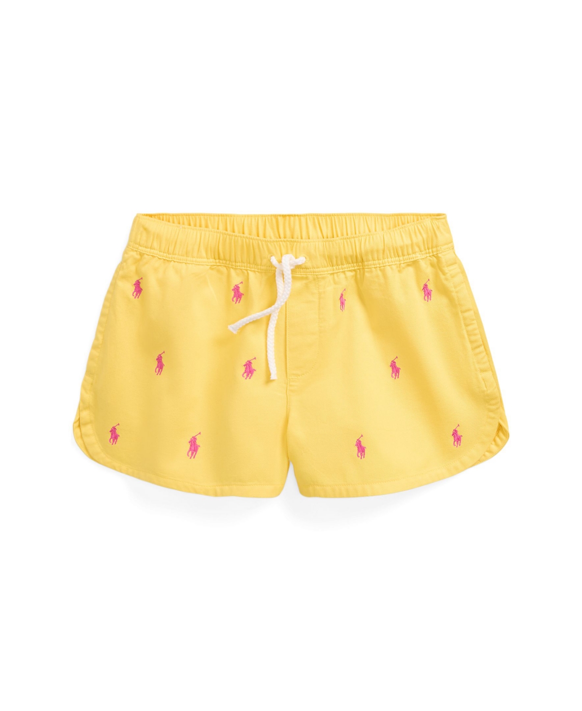 Shop Polo Ralph Lauren Big Girls Polo Pony Cotton Twill Shorts In Signal Yellow