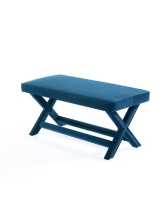 Abigail 42.12" Velvet Upholstered Double Ottoman Bench