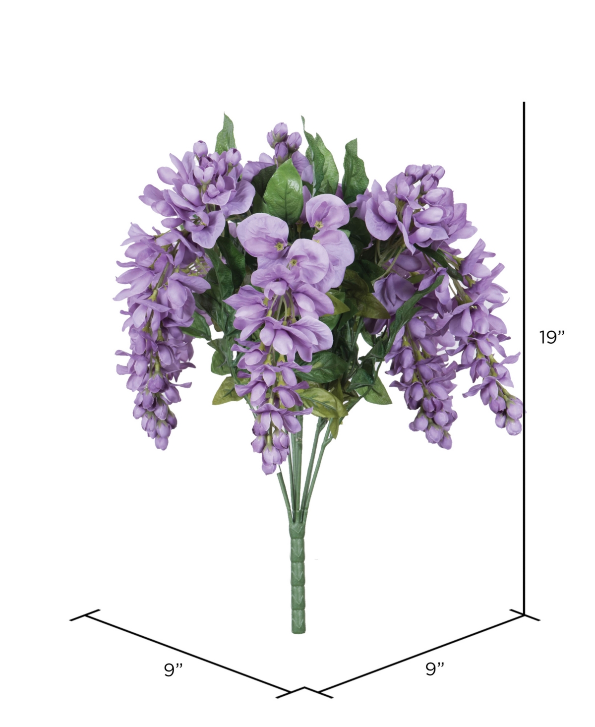 Vickerman 19" Artificial Lavender Wisteria Bush In Lavender