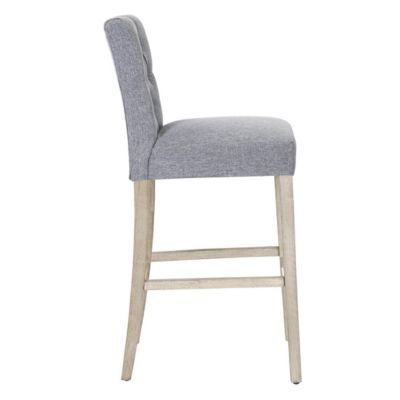 Linen Fabric Tufted Bar Stool (Set of 2)