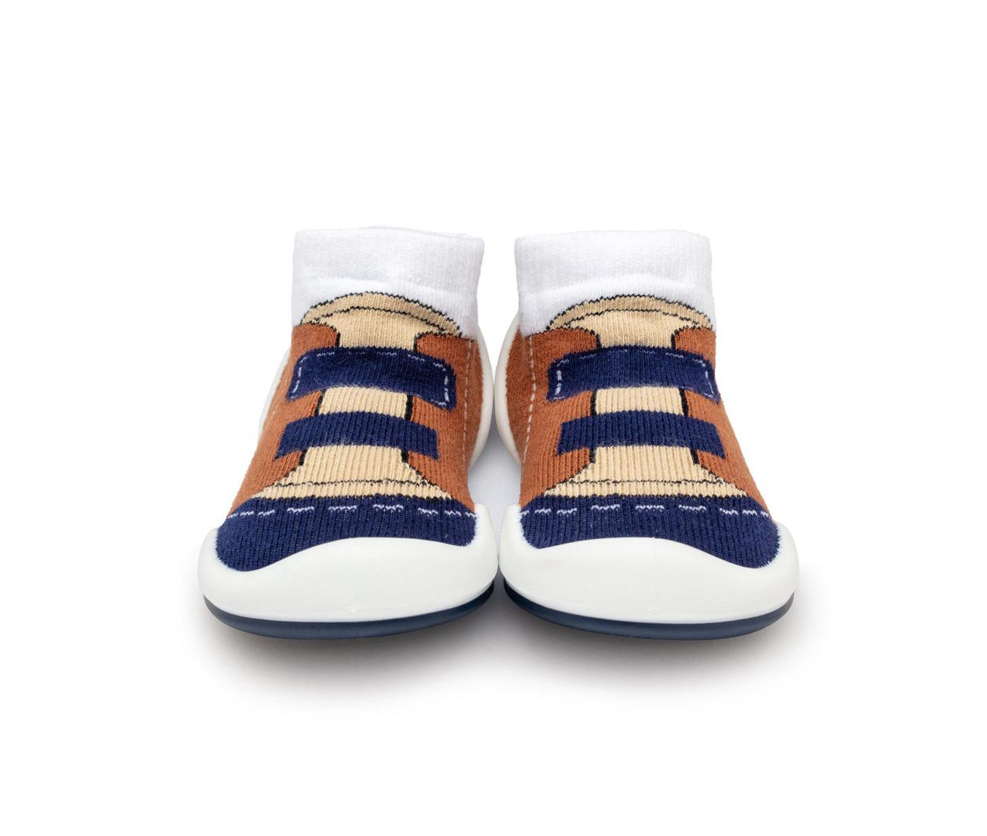 Обувь Komuello Breathable Washable Non-Slip Sock Shoes Walker - Brown для мальчиков-малышей — фото 3