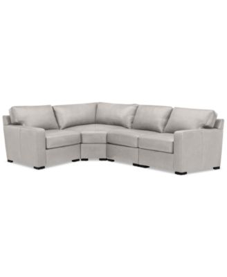 Radley 113" 4-Pc. Leather Wedge Sectional