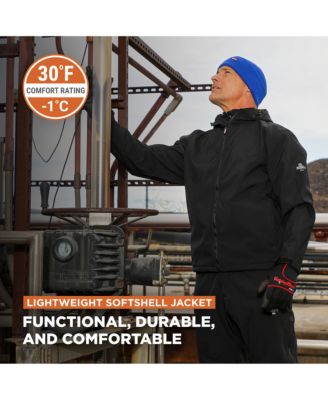 Men's Lightweight Softshell Jacket with Hood - Water-Repellent & Wind-Tight Workwear