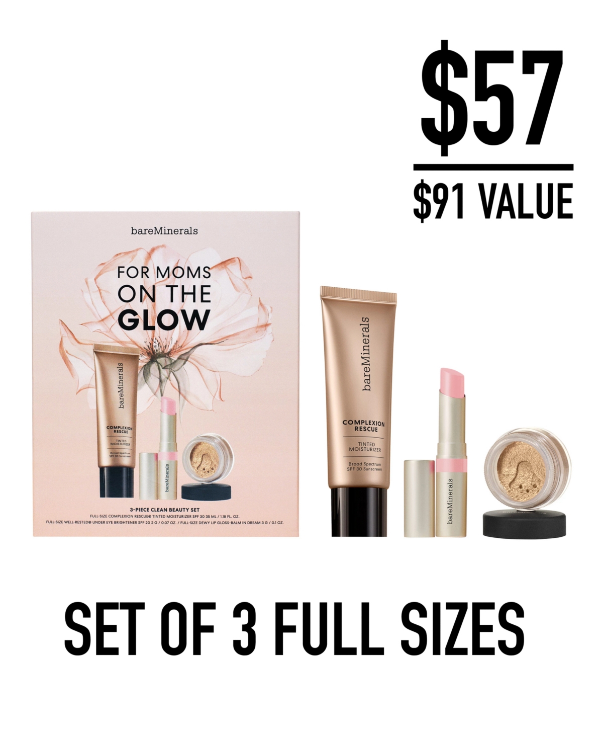 Shop Bareminerals 3-pc. For Moms On The Glow Beauty Set In Cinnamon